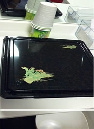 控室で食べたお弁当(美味しかった!)